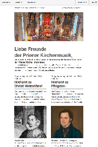 Cover Newsletter Kirchenmusik der Pfarrei Mariä Himmelfahrt Prien • Newsletter Mai 2014